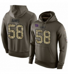 NFL Nike New York Giants 58 Carl Banks Green Salute To Service Mens Pullover Hoodie