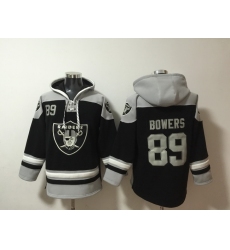 Men Las Vegas Raiders 89 Brock Bowers Black Ageless Must Have Lace Up Pullover Hoodie