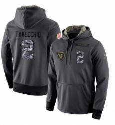 NFL Nike Oakland Raiders 2 Giorgio Tavecchio Stitched Black Anthracite Salute to Service Player Performance Hoodie