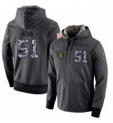 NFL Nike Oakland Raiders 51 Bruce Irvin Stitched Black Anthracite Salute to Service Player Performance Hoodie