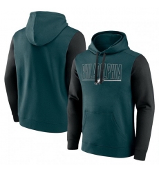 Men Black Philadelphia Eagles Outline Pullover Hoodie