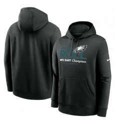 Men Philadelphia Eagles Black 2024 NFC East Champions Locker Room Trophy Collection Pullover Hoodie