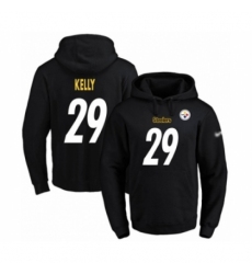 Football Mens Pittsburgh Steelers 29 Kam Kelly Black Name Number Pullover Hoodie