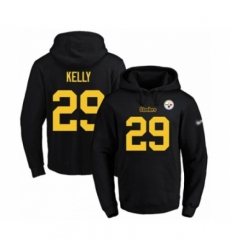 Football Mens Pittsburgh Steelers 29 Kam Kelly BlackGold No Name Number Pullover Hoodie