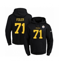 Football Mens Pittsburgh Steelers 71 Matt Feiler BlackGold No Name Number Pullover Hoodie