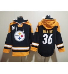 NFL Men Pittsburgh Steelers 36 Jerome Bettis Stitched Hoodie