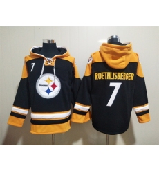 NFL Men Pittsburgh Steelers 7 Ben Roethlisberger Stitched Hoodie