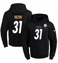 NFL Mens Nike Pittsburgh Steelers 31 Mike Hilton Black Name Number Pullover Hoodie