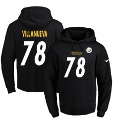 NFL Mens Nike Pittsburgh Steelers 78 Alejandro Villanueva Black Name Number Pullover Hoodie
