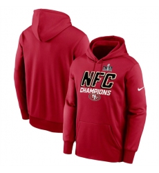 Men San Francisco 49ers Scarlet 2023 NFC Champions Iconic Pullover Hoodie