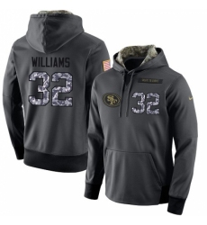 NFL Mens Nike San Francisco 49ers 32 Joe Williams Stitched Black Anthracite Salute to Service Player Performance Hoodie