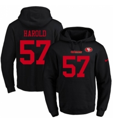 NFL Mens Nike San Francisco 49ers 57 Eli Harold Black Name Number Pullover Hoodie