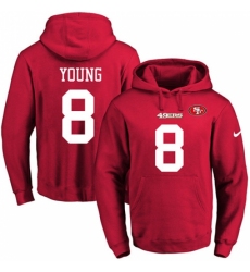 NFL Mens Nike San Francisco 49ers 8 Steve Young Red Name Number Pullover Hoodie