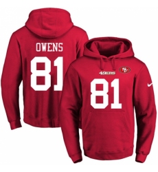 NFL Mens Nike San Francisco 49ers 81 Terrell Owens Red Name Number Pullover Hoodie