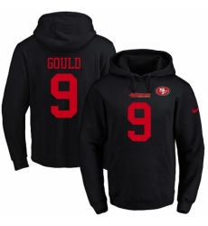 NFL Mens Nike San Francisco 49ers 9 Robbie Gould Black Name Number Pullover Hoodie
