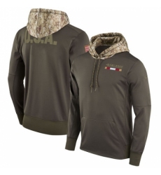 NFL Mens San Francisco 49ers Nike Olive Salute to Service Sideline Therma Pullover Hoodie