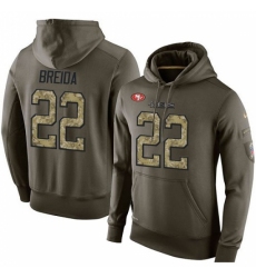 NFL Nike San Francisco 49ers 22 Matt Breida Green Salute To Service Mens Pullover Hoodie