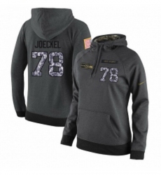NFL Womens Nike Seattle Seahawks 78 Luke Joeckel Stitched Black Anthracite Salute to Service Player Performance Hoodie