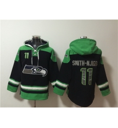 Men Seattle Seahawks 11 Jaxon Smith Njigba Black Ageless Must Have Lace Up Pullover Hoodie