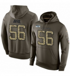 NFL Nike Seattle Seahawks 56 Cliff Avril Green Salute To Service Mens Pullover Hoodie