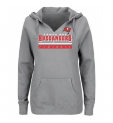 NFL Tampa Bay Buccaneers Majestic Womens Self Determination Pullover Hoodie Heather Gray