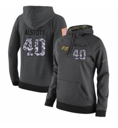 NFL Womens Nike Tampa Bay Buccaneers 40 Mike Alstott Stitched Black Anthracite Salute to Service Player Performance Hoodie
