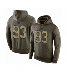 Football Mens Tampa Bay Buccaneers 93 Ndamukong Suh Green Salute To Service Pullover Hoodie