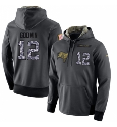 NFL Mens Nike Tampa Bay Buccaneers 12 Chris Godwin Stitched Black Anthracite Salute to Service Player Performance Hoodie