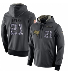 NFL Mens Nike Tampa Bay Buccaneers 21 Justin Evans Stitched Black Anthracite Salute to Service Player Performance Hoodie