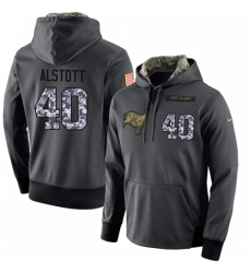 NFL Mens Nike Tampa Bay Buccaneers 40 Mike Alstott Stitched Black Anthracite Salute to Service Player Performance Hoodie