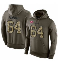 NFL Nike Tampa Bay Buccaneers 64 Kevin Pamphile Green Salute To Service Mens Pullover Hoodie
