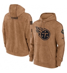 Men Tennessee Titans 2023 Brown Salute To Service Pullover Hoodie