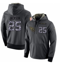 NFL Mens Nike Tennessee Titans 25 Adoree Jackson Stitched Black Anthracite Salute to Service Player Performance Hoodie