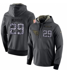 NFL Mens Nike Tennessee Titans 29 DeMarco Murray Stitched Black Anthracite Salute to Service Player Performance Hoodie
