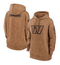 Women Washington Commanders 2023 Brown Salute To Service Pullover Hoodie 28Run Small 29