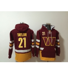 Men Washington Commanders 21 Sean Taylor Red Stitched Hoody