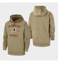 Mens Washington Redskins Tan 2019 Salute to Service Sideline Therma Pullover Hoodie