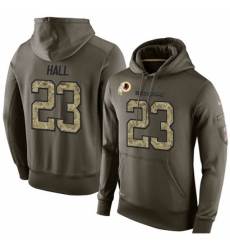 NFL Nike Washington Redskins 23 DeAngelo Hall Green Salute To Service Mens Pullover Hoodie