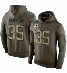 NFL Nike Washington Redskins 35 Montae Nicholson Green Salute To Service Mens Pullover Hoodie
