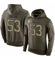 NFL Nike Washington Redskins 53 Zach Brown Green Salute To Service Mens Pullover Hoodie