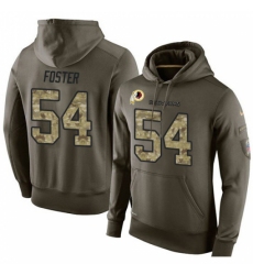 NFL Nike Washington Redskins 54 Mason Foster Green Salute To Service Mens Pullover Hoodie