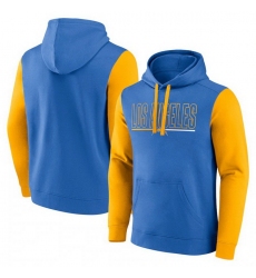 Men Gold Los Angeles Chargers Outline Pullover Hoodie