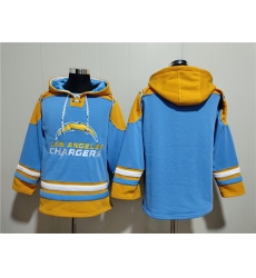 Men Los Angeles Chargers Blank Blue Ageless Must Have Lace Up Pullover Hoodie