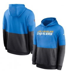 Men Los Angeles Chargers Nike Sideline Impact Lockup Performance Pullover Hoodie Powder Blue Charcoal
