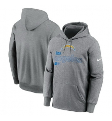 Men Nike Heather Gray Los Angeles Chargers Performance Pullover Hoodie