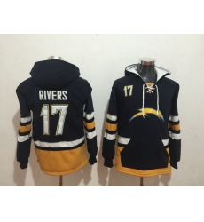 Men Nike Los Angeles Chargers Philip Rivers 17 NFL Winter Thick Hoodie