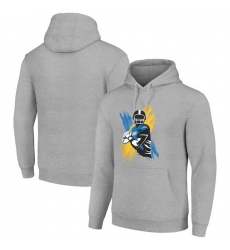 Men Starter Heather Gray Los Angeles Chargers Player X Fleece Pullover Hoodie