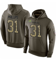 NFL Nike Los Angeles Chargers 31 Adrian Phillips Green Salute To Service Mens Pullover Hoodie