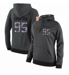 NFL Womens Nike Atlanta Falcons 95 Jack Crawford Stitched Black Anthracite Salute to Service Player Performance Hoodie