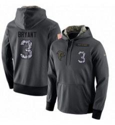 NFL Mens Nike Atlanta Falcons 3 Matt Bryant Stitched Black Anthracite Salute to Service Player Performance Hoodie